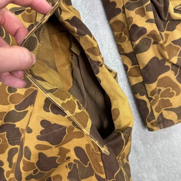VINTAGE Sears Field Tested‎ Camo Duck Hunting Jacket Corduroy Collar Mens Large - Picture 13 of 14
